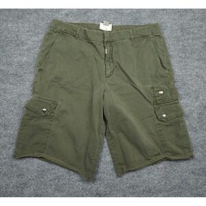 Band of Outsiders Cargo Shorts Men's 34 x 12 Green Army Utility Cotton Raw Hem